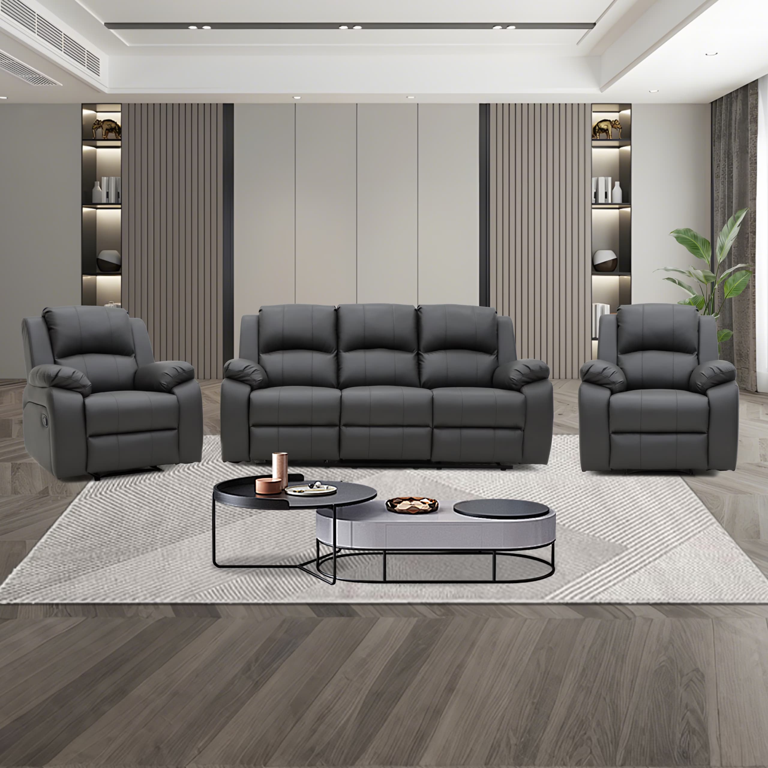 Milan 3,1,1 Sofa Set - Grey