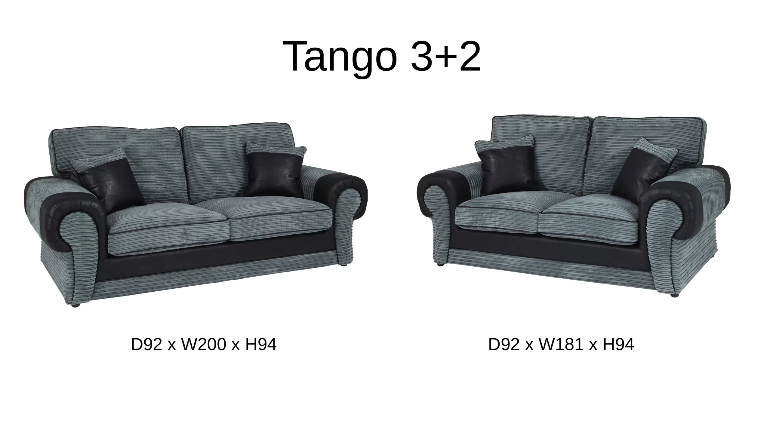 Tango Sofa Set 3+2 Grey